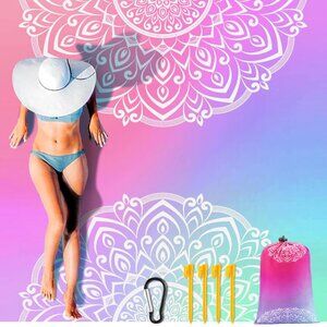 Big Beach Blanket for 1-4 adults Sandproof Waterproof 78''X81''